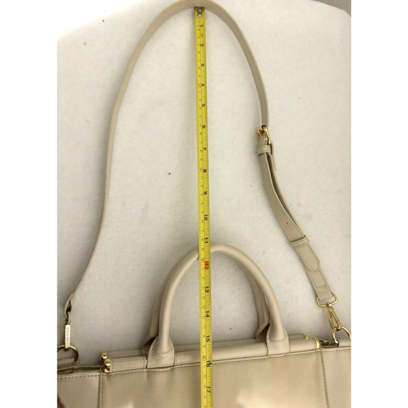 Steve Madden Faux Leather Tote Bag Beige Crossbody Convertible - Picture 11 of 11